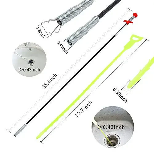 DR.PEN Flexible Grabber Claw Pick Up Reacher Tool (Drain Clog Remove Tool), With 4 Claws Bendable Hose Pickup Reaching Assist Tool for Litter Pick, Home and Kitchen Sink, Drains, Toilet (35.4 inch) - 3