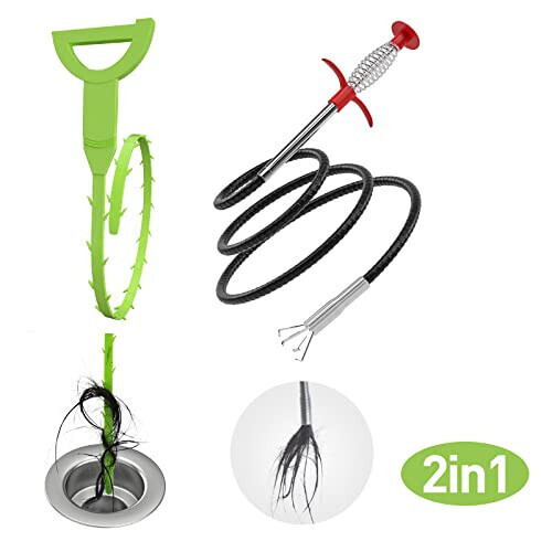 DR.PEN Flexible Grabber Claw Pick Up Reacher Tool (Drain Clog Remove Tool), With 4 Claws Bendable Hose Pickup Reaching Assist Tool for Litter Pick, Home and Kitchen Sink, Drains, Toilet (35.4 inch) - MODAZONE (1)