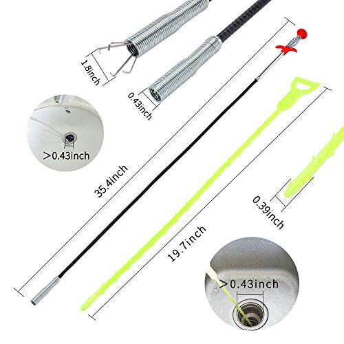 DR.PEN Flexible Grabber Claw Pick Up Reacher Tool (Drain Clog Remove Tool), With 4 Claws Bendable Hose Pickup Reaching Assist Tool for Litter Pick, Home and Kitchen Sink, Drains, Toilet (35.4 inch) - 3