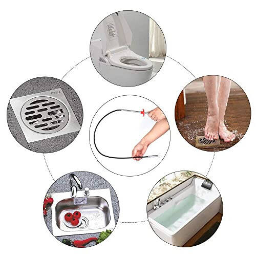 DR.PEN Flexible Grabber Claw Pick Up Reacher Tool (Drain Clog Remove Tool), With 4 Claws Bendable Hose Pickup Reaching Assist Tool for Litter Pick, Home and Kitchen Sink, Drains, Toilet (35.4 inch) - 5