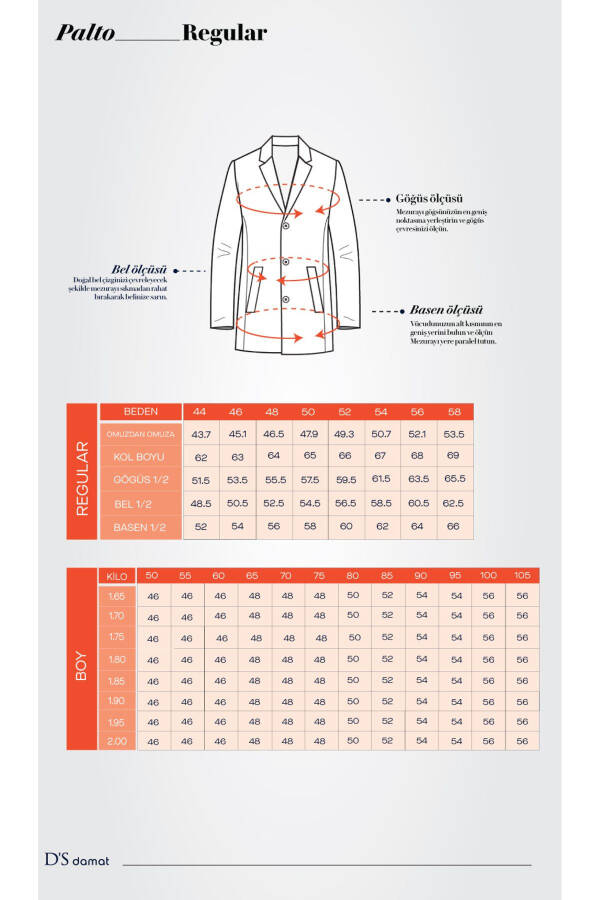 Ds Damat, lacivert, regular fit, metal düğme detaylı kaşe kaban. - 8