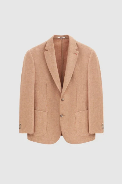 Ds Damat Regular Fit Mustard Armored Double-Breasted Wool Blazer Fabric Jacket - 4