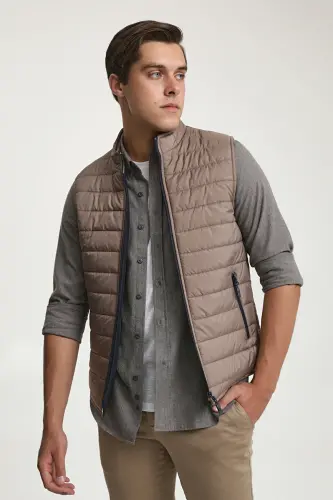 Ds Damat Regular Fit Vizon Yelek Mont - Bej - 1