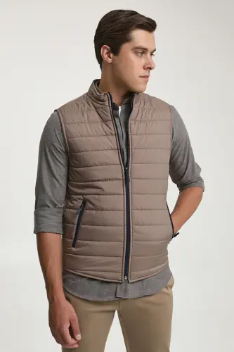 Ds Damat Regular Fit Vizon Yelek Mont - Bej - D'S Damat (1)