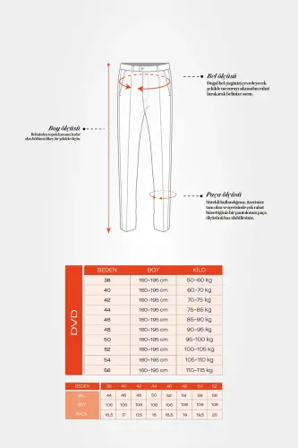 Ds Damat Slim Fit Bej Armürlü Yon Beli Lastikli Esnek Likrali Yondan Cepli Chino Pantolon-Bej - 5