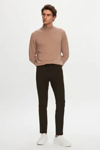 Ds Damat Slim Fit Haki Beli Lastikli İpli Fermuarlı Likralı Rahat Jogger Pantolon-Haki - 6