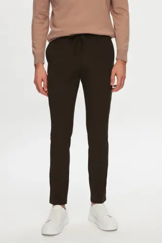 Ds Damat Slim Fit Haki Beli Lastikli İpli Fermuarlı Likralı Rahat Jogger Pantolon-Haki 