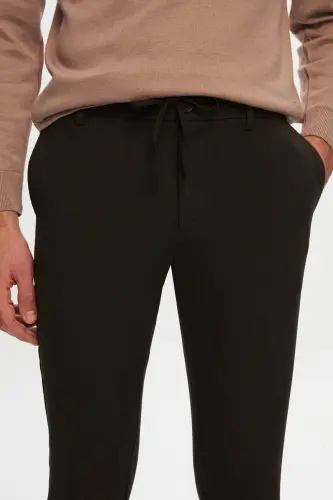 Ds Damat Slim Fit Haki Beli Lastikli İpli Fermuarlı Likralı Rahat Jogger Pantolon-Haki - D'S DAMAT (1)