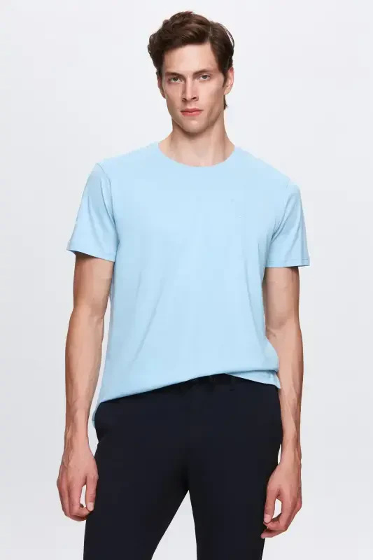 Ds Damat Slim Fit Ko'k Beli Rezinali Ipli Fermuarli Likrali Qulay Jogger Shim - Ko'k - 3