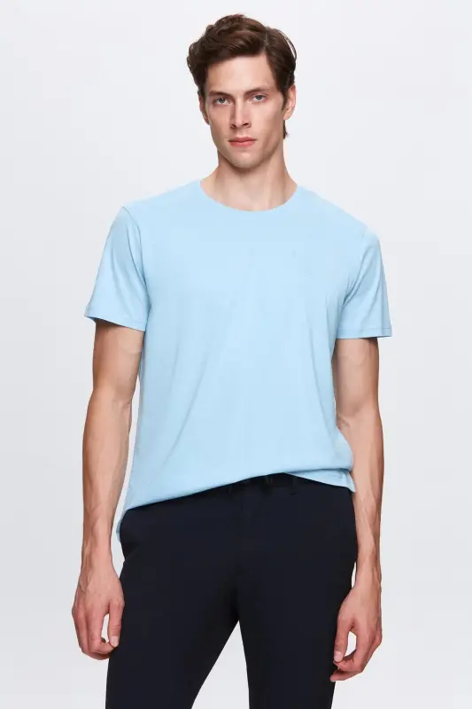 Ds Damat Slim Fit Ko'k Beli Rezinali Ipli Fermuarli Likrali Qulay Jogger Shim - Ko'k - 3