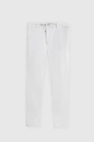 Ds Damat Slim Fit Taş Beli Lastikli İpli Fermuarlı Likralı Rahat Jogger Pantolon-Taş - 5