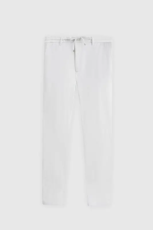 Ds Damat Slim Fit Taş Beli Lastikli İpli Fermuarlı Likralı Rahat Jogger Pantolon-Taş - 5