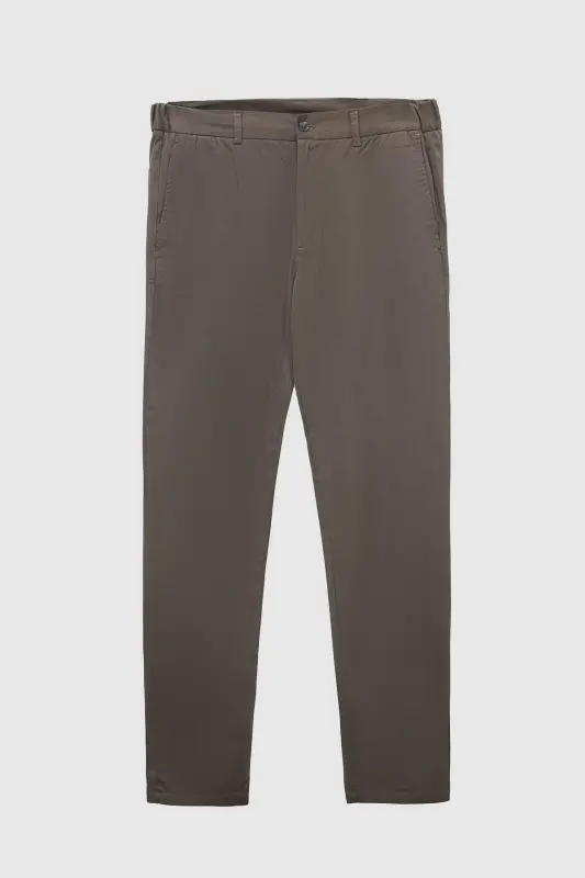 Ds Damat Slim Fit Хакі Армюр Яркий Пояс Эластичный Лайкра Сбоку Карманный Чінос Брюки-Хакі - 5