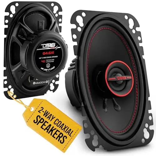 DS18 G4.6Xi GEN-X 4x6 2-Way Coaxial Speakers 135 Watts Max Power 45 Watts RMS 4-OModazone Mylar Dome Tweeters with Neodymium Magnet - Clarity Unparalled by Other Speakers in Their Class - 2 Speakers - DS18