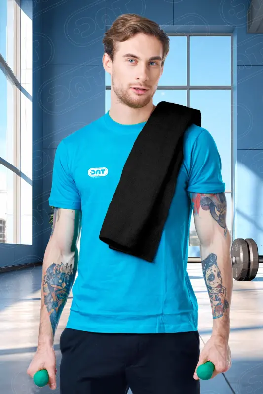 Dual Athlete Towel Set Microfiber Gym Fitness Plates Boxing Tennis Antibacterial Sports Towel 48x90cm-Black - 4