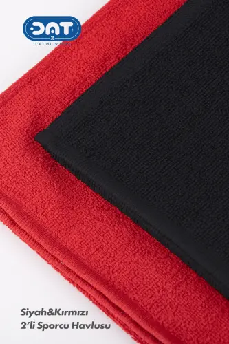 Dual Athlete Towel Set Microfiber Gym Plates Fitness Boxing Tennis Antibacterial Sports Towel 48x90cm-Red - 7
