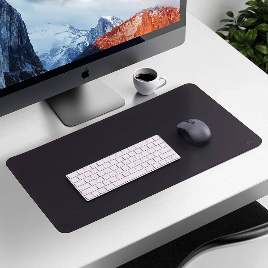 Dual-Sided, Leather Desk Pad, Desk Mouse Pad, 23.6