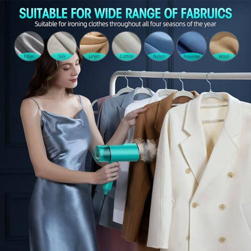 Dual Voltage Travel Steamer - 120V/240V Handheld Steamer for Clothes, 2000W Horizontal & Vertical Steaming, 20s Heat-up, Foldable, 140ml Garment Wrinkle Remover Brush - 5