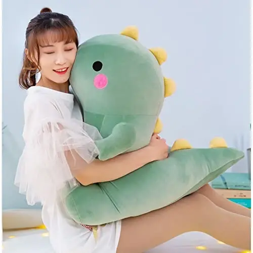DUANMUL Cute Dinosaur Plush Toys, Fat Dinosaur Stuffed Animals Toys Dolls, Dinosaur Plush Toy Soft Stuffed Animal Dino Plushies Doll Cute Birthday Gifts for Kids Girls Boys (Green,23in) - 3