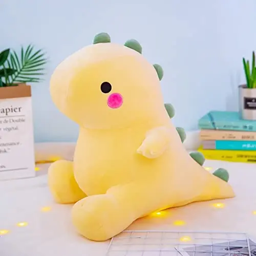 DUANMUL Cute Dinosaur Plush Toys Fat Dinosaur Stuffed Animals Toys Dolls, Dinosaur Plush Toy Soft Stuffed Animal Dino Plushies Doll Cute Birthday Gifts for Kids Girls Boys (Yellow,23in) - 2