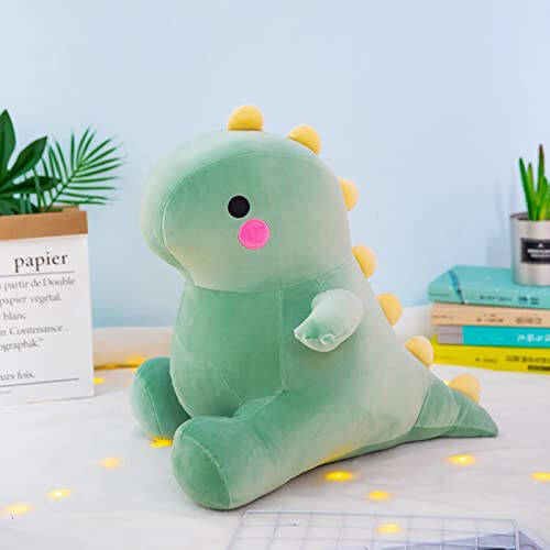 DUANMUL Cute Fat Dinosaur Plush Toys, Soft Stuffed Animals Toys Dolls, Dino Plushies, Cute Birthday Gifts for Kids Girls Boys (Green, 8in) - 4