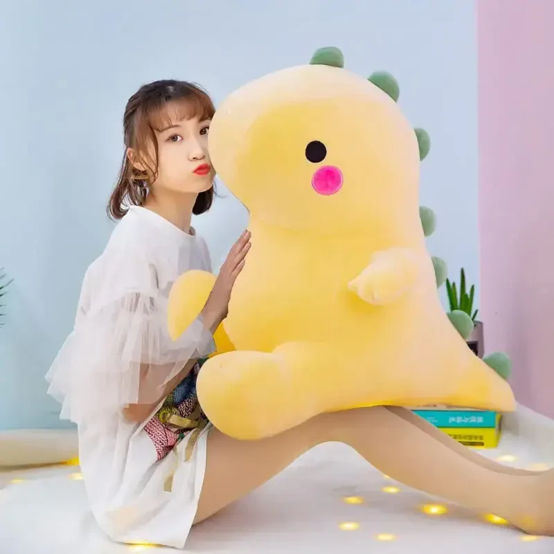 DUANMUL Plush Dinosaur Toy - 8in Stuffed Animal for Kids, Cute & Soft Dino Doll Gift (Yellow) - 6
