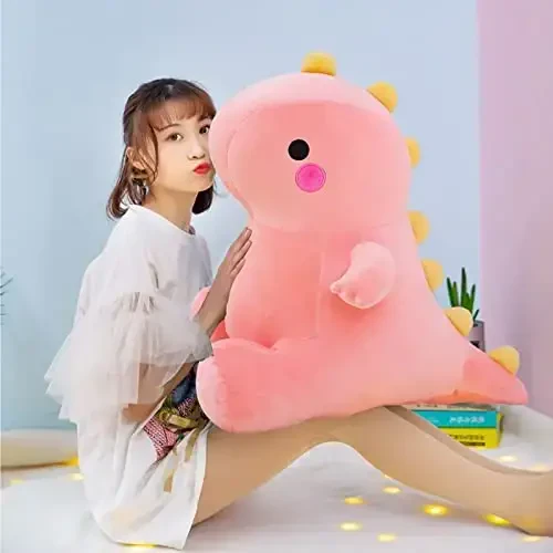 DUANMUL Cute Dinosaur Plush Toys, Fat Dinosaur Soft Stuffed Animals Toys Dolls, Dino Plushies Doll Cute Birthday Gifts for Kids Girls Boys (Pink,8in) - 7