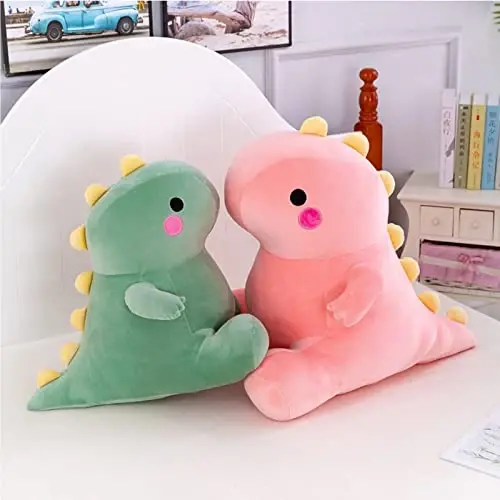 DUANMUL Cute Dinosaur Plush Toys, Fat Dinosaur Soft Stuffed Animals Toys Dolls, Dino Plushies Doll Cute Birthday Gifts for Kids Girls Boys (Pink,8in) - 6