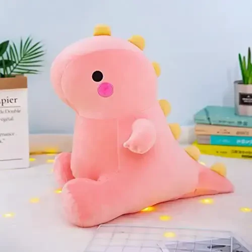 DUANMUL Yoqimli Dinozavr Peluş O'yinchoqlar, Semiz Dinozavr Yumshoq O'yinchoqlar Qo'g'irchoqlar, Dino Plushies Qo'g'irchoq Bolalar Qizlar uchun Tug'ilgan kun sovg'alari (Pushti, 8 dyuym) - 2
