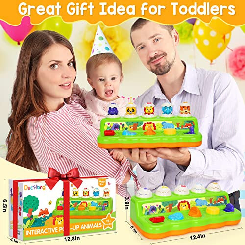 Duchong Interactive Pop up Toys for 1 Year Old Boy Girl, Montessori Cause and Effect Toys with Music & Light, Early Learning Musical Toys for Toddlers 1-3, Gift for Infants 9-12-18 Months - 6