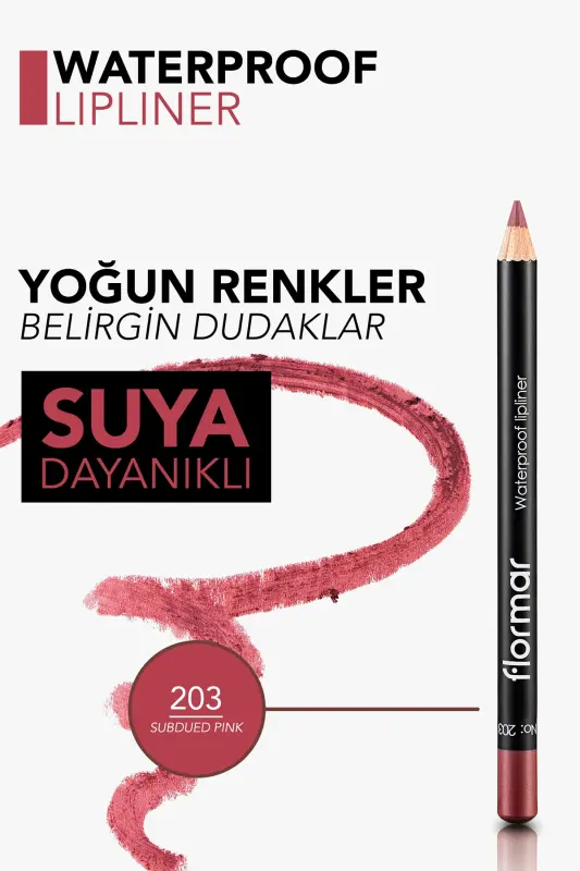 Dudak Kalemi Waterproof Lipliner 203 Subdued Pink 47000037-203-203 SUBDUED PINK - 6