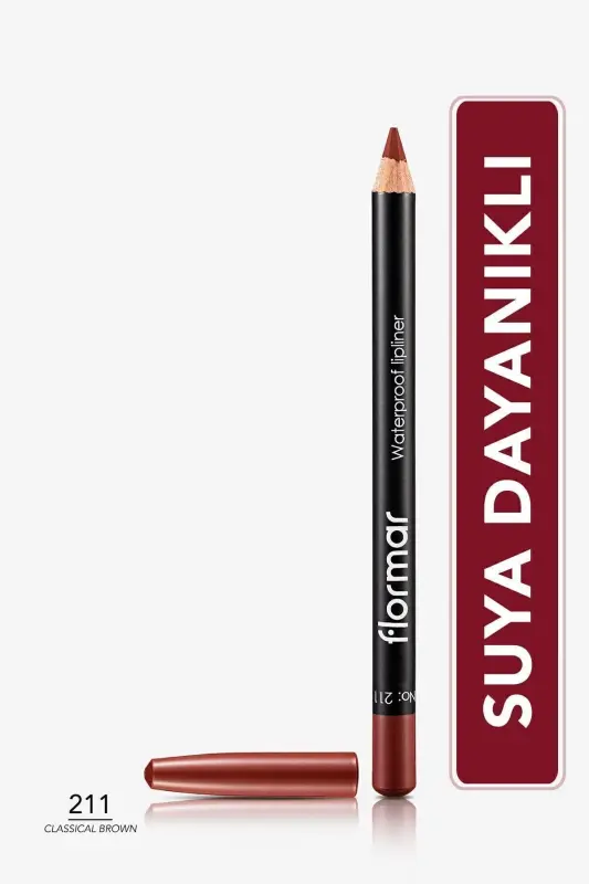Dudak Kalemi - Waterproof Lipliner 211 Classical Brown-Beyaz - FLORMAR
