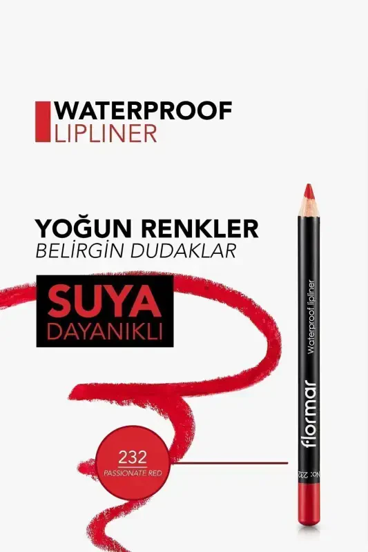 Dudak Kalemi - Waterproof Lipliner 232 Passionate Red 8690604127658-232 PASSIONATE RED - 6