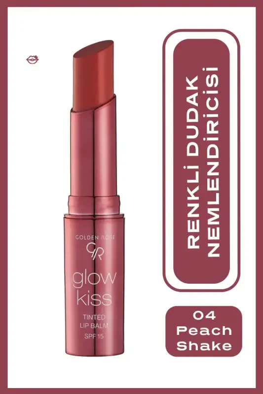 Dudak Nemlendiruvchisi Gr Glow Kıss Tınted Lıp Balm Peach Shake No: 04-rangsiz - GOLDEN ROSE