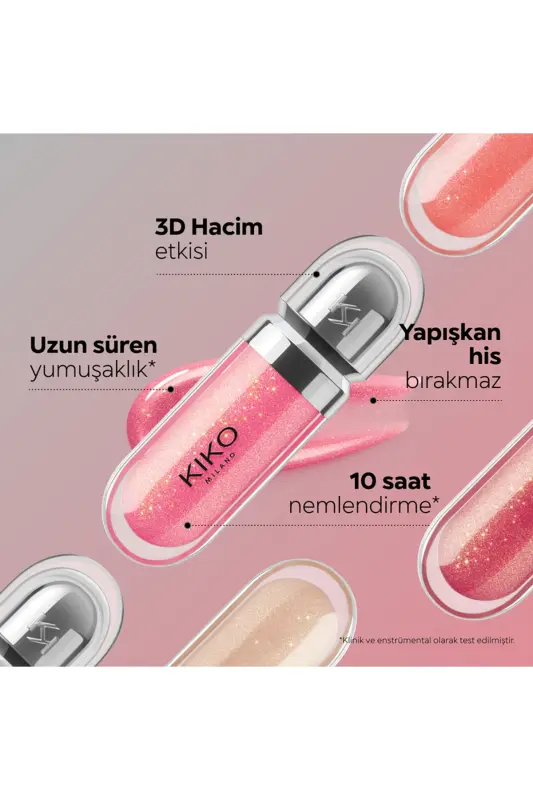Dudak Parlatıcısı - 3D Hydra Lip Gloss - 03 Pearly Apricot - Besleyici ve Nemlendirici - 03 Pearly Apricot - 4