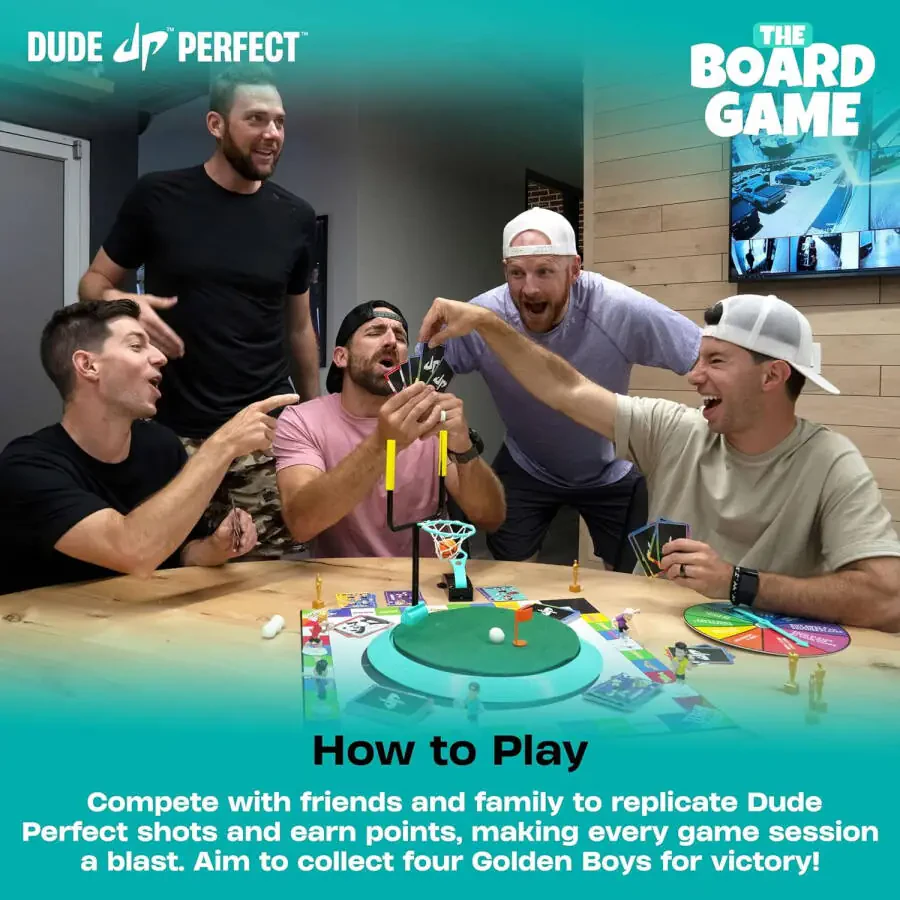 Dude Perfect The Board Game, for Kids Who Love Sports and Competitive Challenges, Perfect for Family and Friend Game Night, 2-5 Players, Ages 4+ - 5