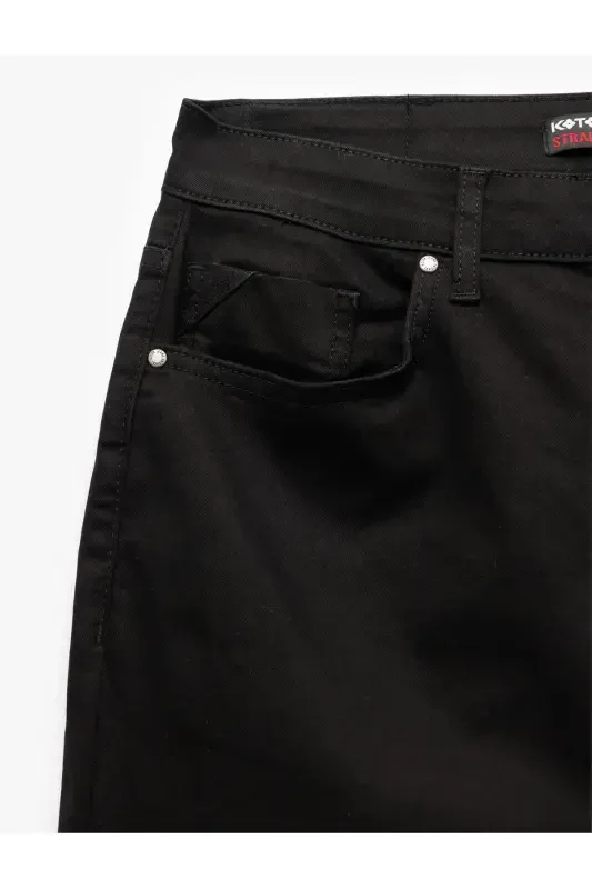 Düğme Detalli Straight Fit Kot Shim - Mark Jea - 7