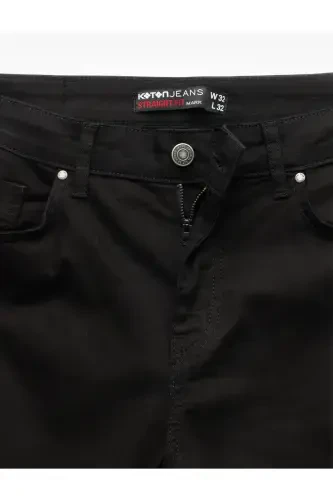 Düğme Detalli Straight Fit Kot Shim - Mark Jea - 8