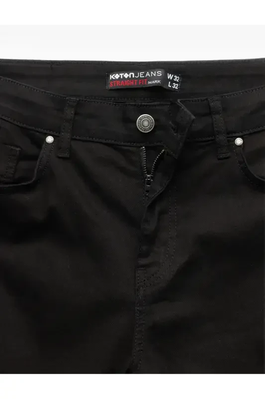 Düğme Detalli Straight Fit Kot Shim - Mark Jea - 8