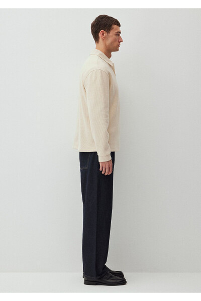 Düğmeli Beyaz Basic Sweatshirt 0S10266-81202 - Beyaz-81202 - 6