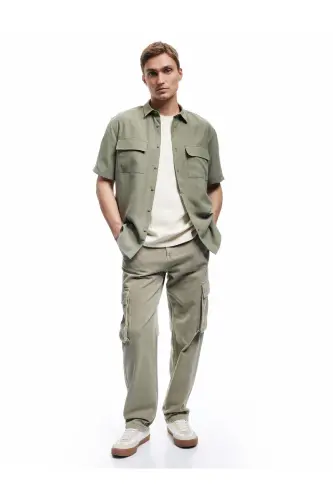 Düğmeli Klassik Yoqali Qopqoqli Cho'ntak Tafsilotli Rayon Regu - KOTON (1)