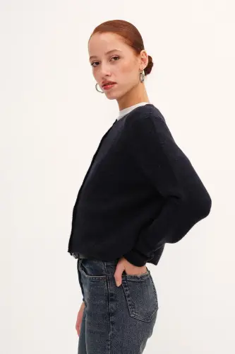 Düğmeli Triko Hırka H3364-A10-Okyanus - ADDAX (1)