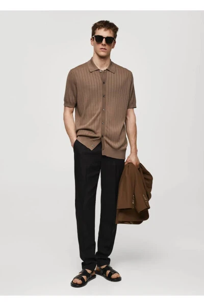 Düğmeli triko polo gömlek - MANGO MAN (1)