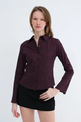 Düğmeli Uzun Kollu Gömlek G16809-Y9-Gardenya - ADDAX (1)