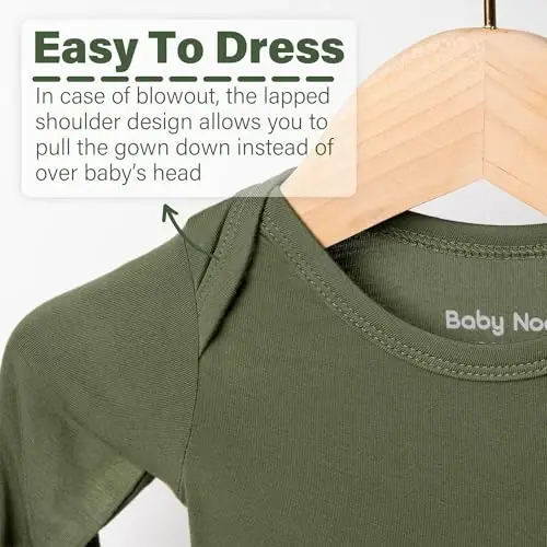 Knotted Gown Baby Newborn Hospital Outfit, Modal Infant Sleeper Gowns with Mittens, Bow and Hat Set, Nightgowns 0-3 Months - 4