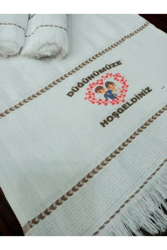 Düğün Havlusu Araba Havlusu Konvoy Havlusu 12 Adet. Söz ,nişan,okuluk Havlu, Yeni Model Kalp 1-lacivert4 - 5