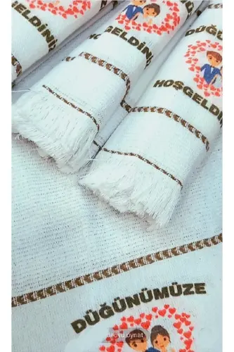 Düğün Havlusu Araba Havlusu Konvoy Havlusu 12 Adet. Söz ,nişan,okuluk Havlu, Yeni Model Kalp 1-lacivert4 - 3