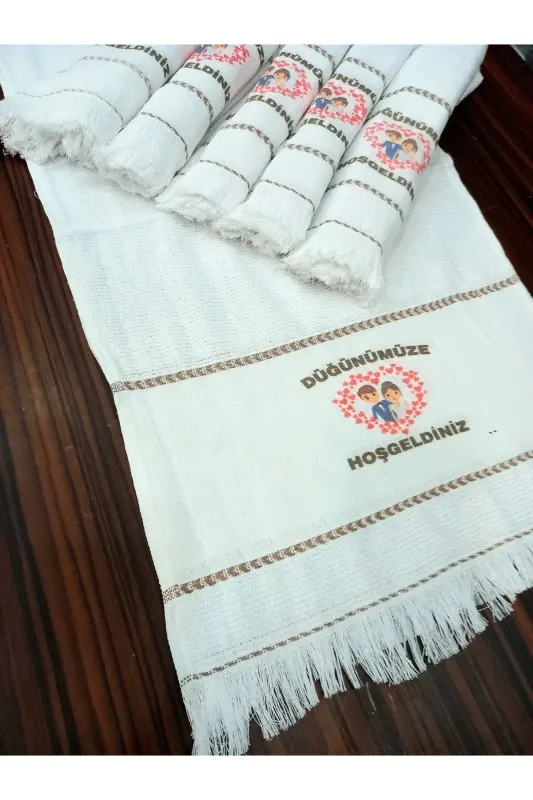 Düğün Havlusu Araba Havlusu Konvoy Havlusu 12 Adet. Söz ,nişan,okuluk Havlu, Yeni Model Kalp 1-lacivert4 - 8