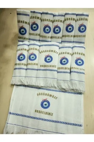 Düğün Havlusu Araba Havlusu Konvoy Havlusu Beyaz Nzr ( 12 Li Paketli ) Nazar 3 - beyaz32 - 5