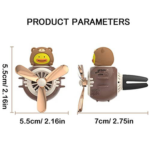 DUHKHAS 2 Pieces Car Air Fresheners, Cute Rabbit and Cat Pilot Car Diffuser, Propeller Air Outlet Vent Fresheners, Suitable for Automotive Interior Decoration (Cat+Rabbit) - 2